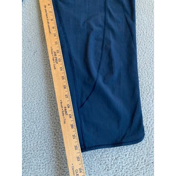 Lululemon Pants 8 Medium Cropped Pull On Stretch Pocket Navy Blue High Rise - Picture 10 of 13